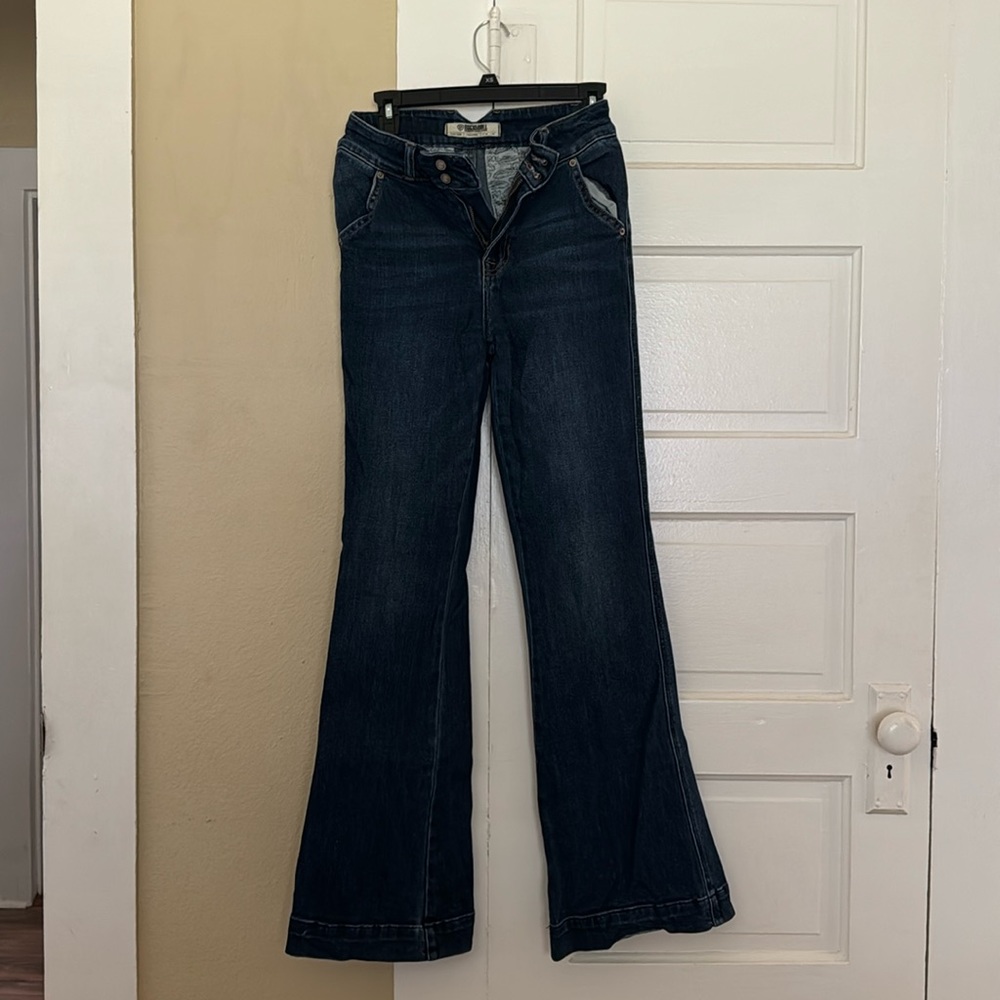 Rock and Roll dark blue high rise trouser